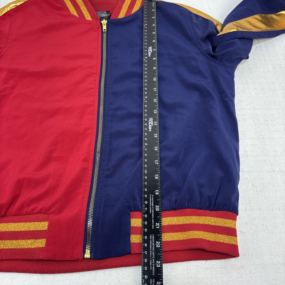 Suicide Squad‎ Jacket Womens Large Red Blue Harley Quinn Joker Bomber Coat - Picture 8 of 8
